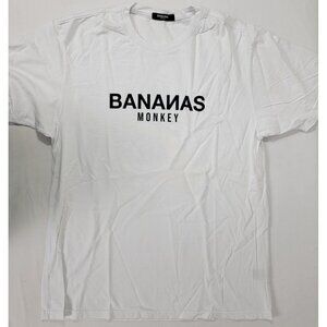 Bananas Monkey Logo Tee Shirt Size Large White Premium Cotton NEW NIB Hype Wear